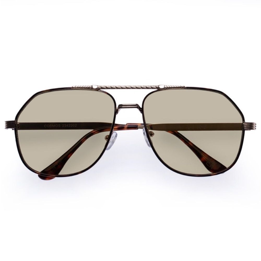 NWT Aire Cosmos - Bright Gold Khaki Tint Sunglasses